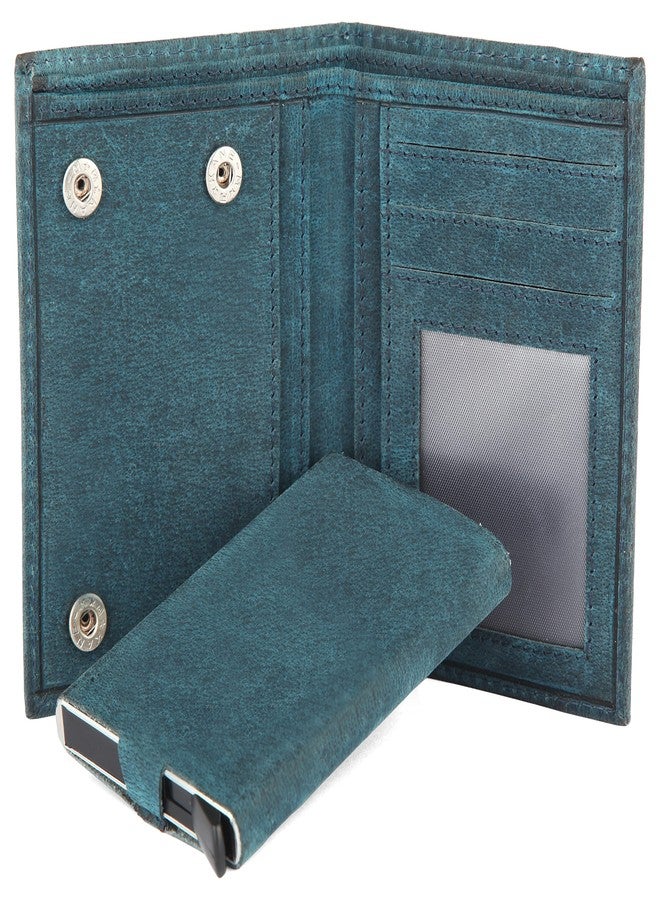 WildHorn RFID Protected Leather Wallet for Men, Blue Hunter - Image 1